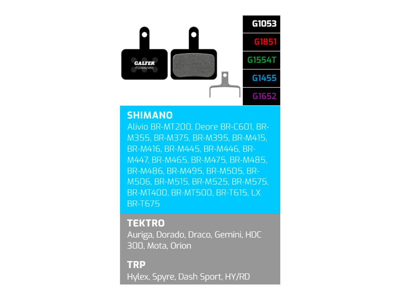 Brzdové destičky Galfer FD293 – Shimano, Tektro, TRP