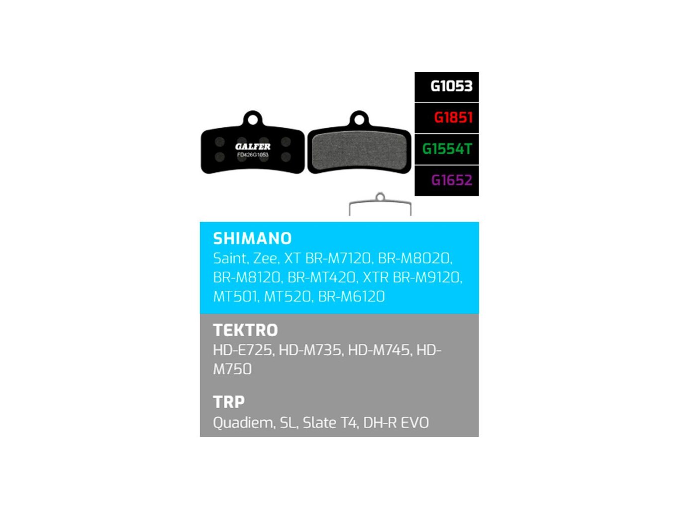 Brzdové destičky Galfer FD426 – Shimano, Tektro, TRP