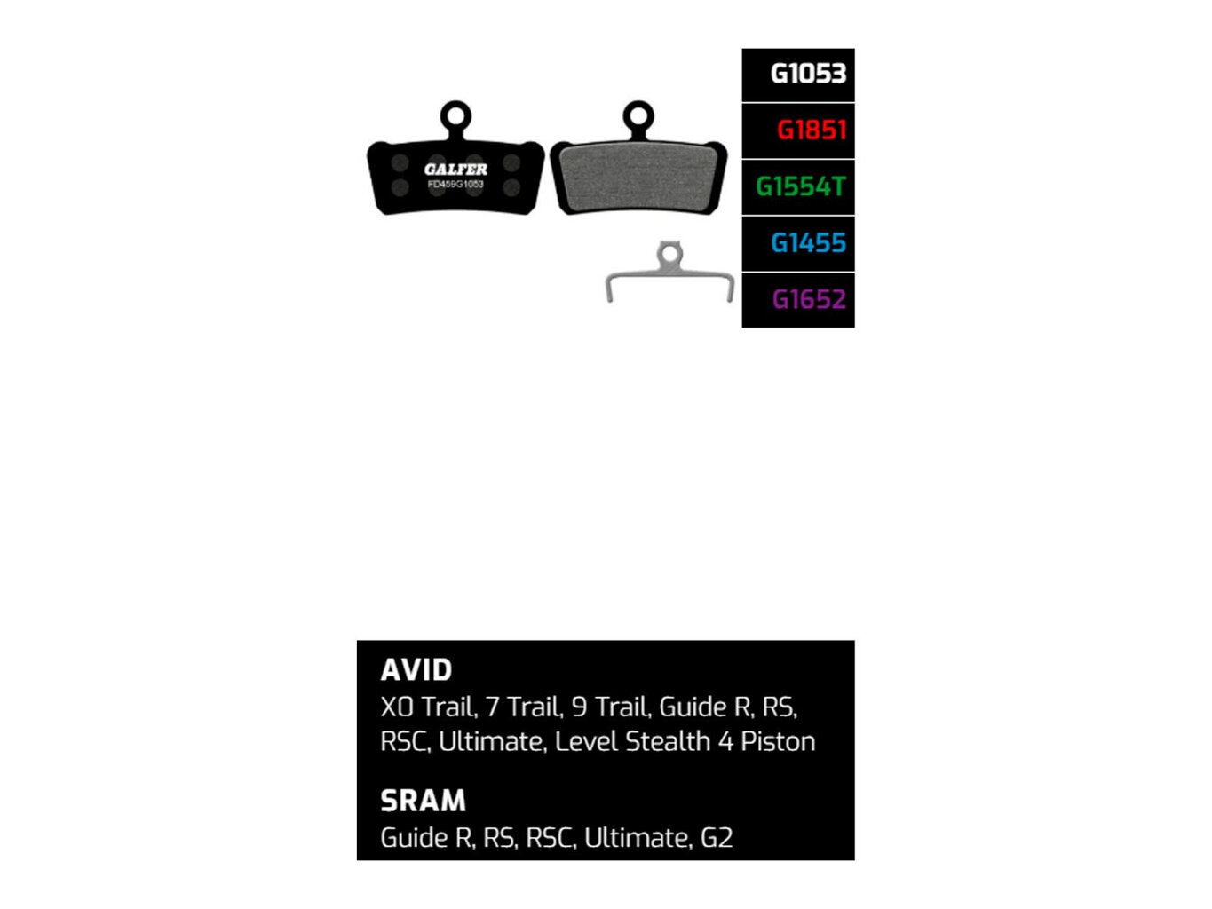 Brzdové destičky Galfer FD459 – Avid, Sram